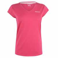La Gear Дамска Тениска V-Образно Деколте V Neck T Shirt Ladies Brt Pink Дамски тениски с яка