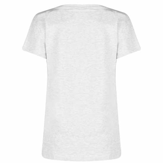La Gear Дамска Тениска V-Образно Деколте V Neck T Shirt Ladies Ice Grey Marl - Дамски тениски с яка