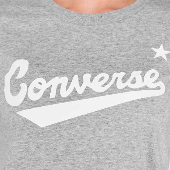 Converse Дамска Тениска Nova Logo T Shirt Ladies Grey Heather Дамски тениски и фланелки