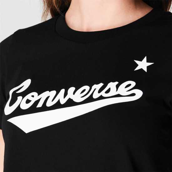 Converse Дамска Тениска Nova Logo T Shirt Ladies Black Дамски тениски и фланелки