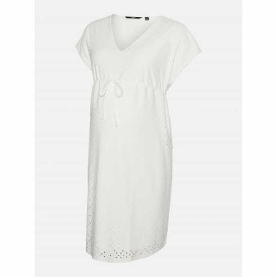 Mamalicious Women's Mama Tassa Mini Dress Снежана Бяла 