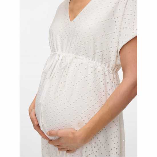 Mamalicious Women's Mama Tassa Mini Dress Снежана Бяла 