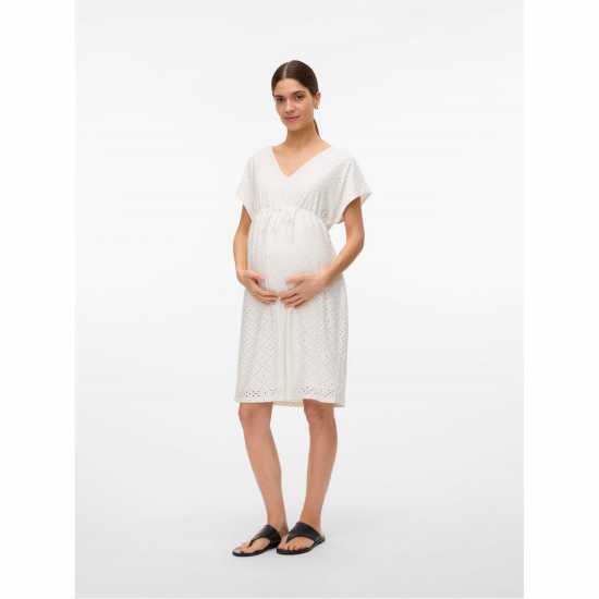 Mamalicious Women's Mama Tassa Mini Dress Снежана Бяла 