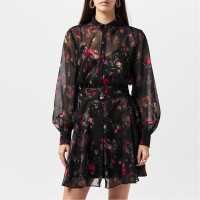 Ted Baker Women's Collared Printed Button Down Mini Smock Dress Ted Baker Women's Collared Printed Button Down Mini Smock Dress