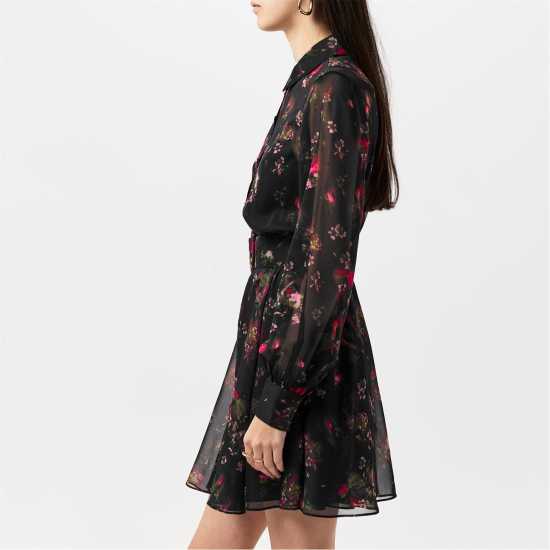 Ted Baker Women's Collared Printed Button Down Mini Smock Dress  
