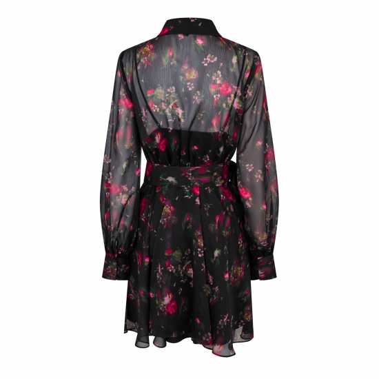 Ted Baker Women's Collared Printed Button Down Mini Smock Dress  