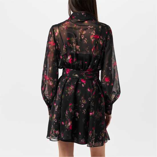 Ted Baker Women's Collared Printed Button Down Mini Smock Dress  