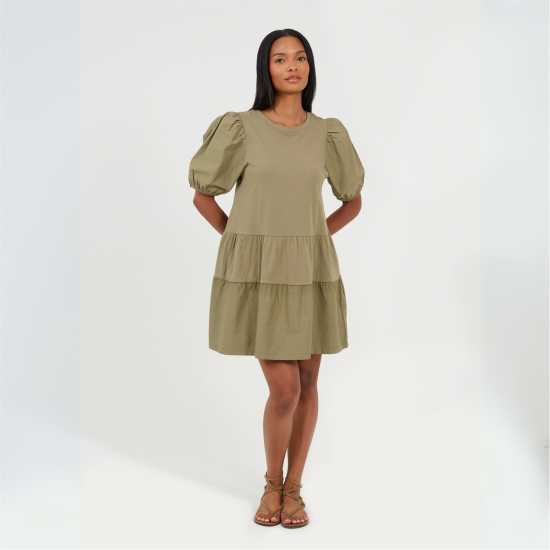 Brave Soul Crnck Dress Ld99 Khaki Brave Soul Crnck Dress Ld99 Khaki