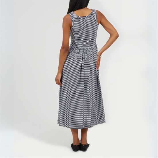 Brave Soul Средна Рокля Midi Dress Ld99 Бяло/Черно Brave Soul Средна Рокля Midi Dress Ld99 Бяло/Черно