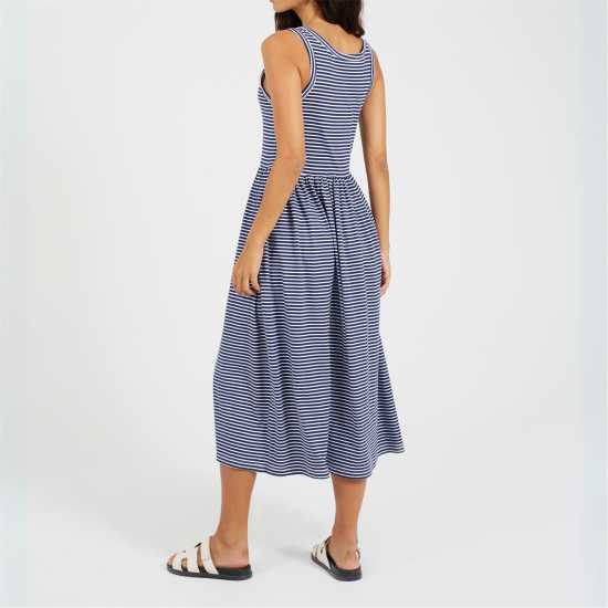 Brave Soul Средна Рокля Midi Dress Ld99 Navy/White Brave Soul Средна Рокля Midi Dress Ld99 Navy/White