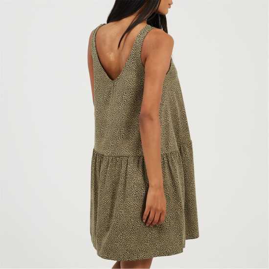 Brave Soul Потник Без Ръкав Women's V-Neck Sleeveless Shirt Dress Хаки/Черно Brave Soul Потник Без Ръкав Women's V-Neck Sleeveless Shirt Dress Хаки/Черно