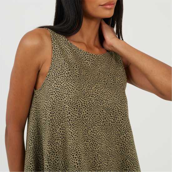 Brave Soul Потник Без Ръкав Women's V-Neck Sleeveless Shirt Dress Хаки/Черно Brave Soul Потник Без Ръкав Women's V-Neck Sleeveless Shirt Dress Хаки/Черно