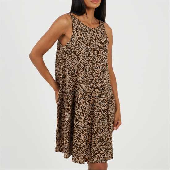 Brave Soul Потник Без Ръкав Women's V-Neck Sleeveless Shirt Dress Тауп/Черно Brave Soul Потник Без Ръкав Women's V-Neck Sleeveless Shirt Dress Тауп/Черно