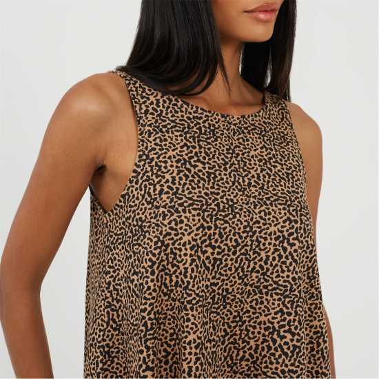 Brave Soul Потник Без Ръкав Women's V-Neck Sleeveless Shirt Dress Тауп/Черно Brave Soul Потник Без Ръкав Women's V-Neck Sleeveless Shirt Dress Тауп/Черно