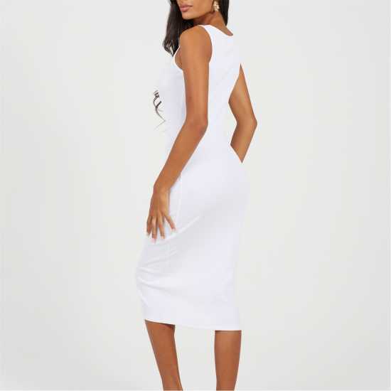 Brave Soul Дамска Рокля Women's Sleeveless Bodycon Dress Бяло 