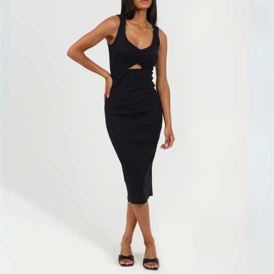 Brave Soul Дамска Рокля Women's Sleeveless Bodycon Dress Черно 