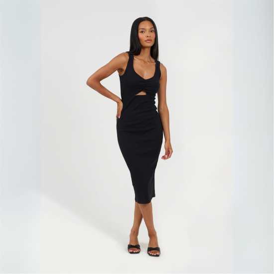 Brave Soul Дамска Рокля Women's Sleeveless Bodycon Dress Черно 