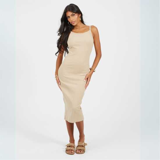 Brave Soul Дамска Рокля Women's Bodycon Dress Камък 