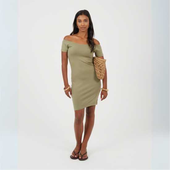 Brave Soul Дамска Рокля Women's Bodycon Dress Хаки Brave Soul Дамска Рокля Women's Bodycon Dress Хаки