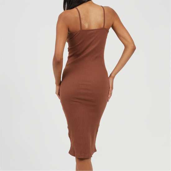 Brave Soul Дамска Рокля Women's Heavy Rib Bodycon Dress Бледо кафяво 