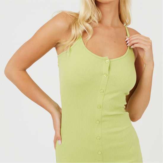Brave Soul Дамска Рокля Women's Heavy Rib Bodycon Dress Лайм 