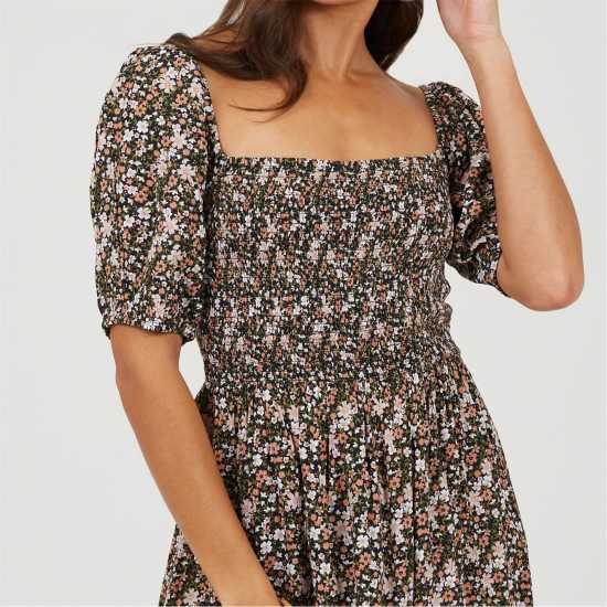 Brave Soul Women's Puff Sleeve Mini Dress  