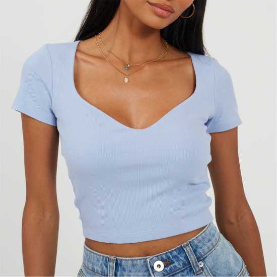 Brave Soul Shrt Slv Tee Ld99 Ice Blue Brave Soul Shrt Slv Tee Ld99 Ice Blue