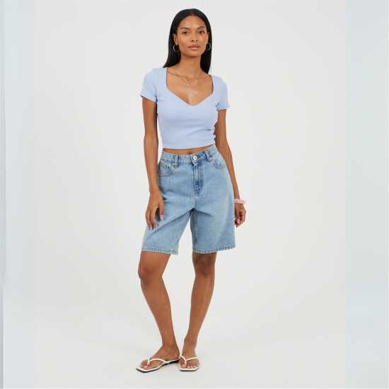 Brave Soul Shrt Slv Tee Ld99 Ice Blue Brave Soul Shrt Slv Tee Ld99 Ice Blue