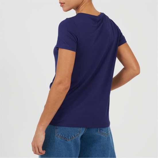 Brave Soul Bs Womens Tie Detail Eyelet Neck T-Shirt Summer Navy Brave Soul Bs Womens Tie Detail Eyelet Neck T-Shirt Summer Navy