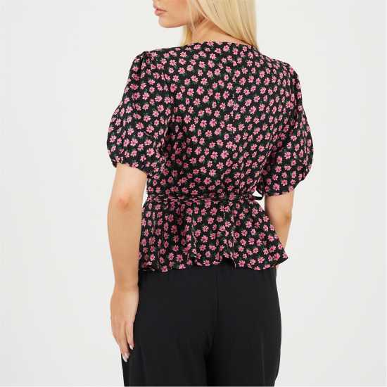 Brave Soul Wrap Top Ld99 Black/Pink Brave Soul Wrap Top Ld99 Black/Pink