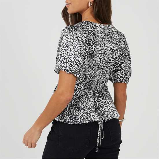 Brave Soul Wrap Top Ld99 Black/White Brave Soul Wrap Top Ld99 Black/White