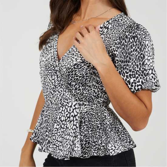 Brave Soul Wrap Top Ld99 Black/White Brave Soul Wrap Top Ld99 Black/White