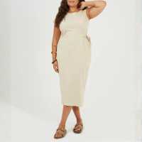 Brave Soul Plus Size Vest Midi Dress with Tie Detail Stone Brave Soul Plus Size Vest Midi Dress with Tie Detail Stone