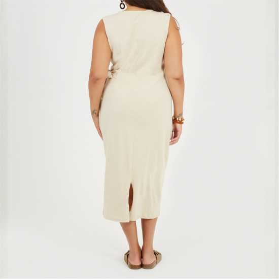 Brave Soul Plus Size Vest Midi Dress with Tie Detail Stone Brave Soul Plus Size Vest Midi Dress with Tie Detail Stone