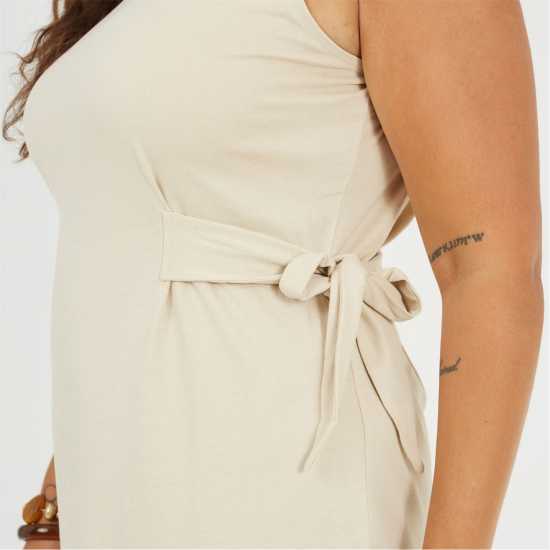 Brave Soul Plus Size Vest Midi Dress with Tie Detail Stone Brave Soul Plus Size Vest Midi Dress with Tie Detail Stone