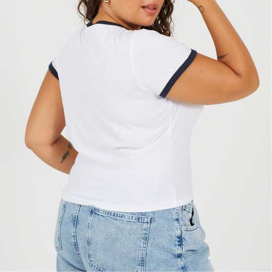 Brave Soul Ps Ss Tee Ld99 White/Navy Brave Soul Ps Ss Tee Ld99 White/Navy