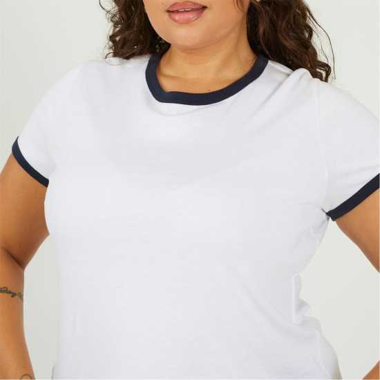 Brave Soul Ps Ss Tee Ld99 White/Navy Brave Soul Ps Ss Tee Ld99 White/Navy