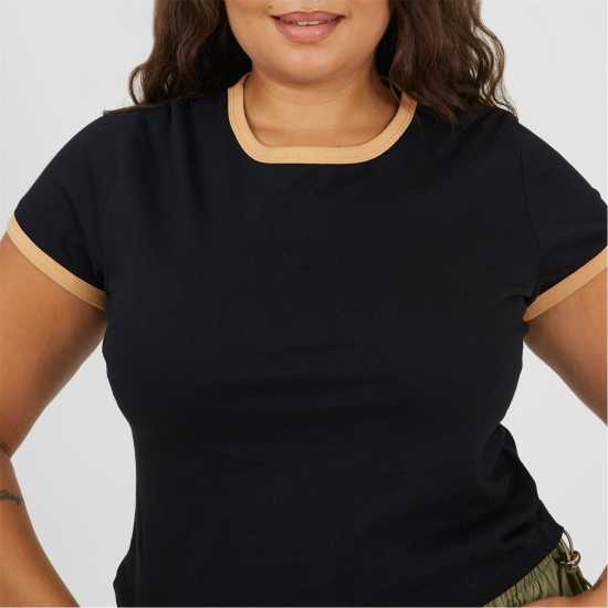 Brave Soul Ps Ss Tee Ld99 Black/Camel Brave Soul Ps Ss Tee Ld99 Black/Camel