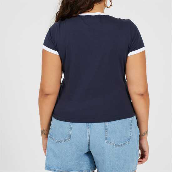 Brave Soul Bs Plus Size Short Sleeve T-Shit With Contrast Neck And Sleeve Rib Navy/White Brave Soul Bs Plus Size Short Sleeve T-Shit With Contrast Neck And Sleeve Rib Navy/White