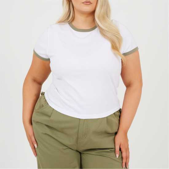 Brave Soul Ps Ss Tee Ld99 White/Khaki Brave Soul Ps Ss Tee Ld99 White/Khaki
