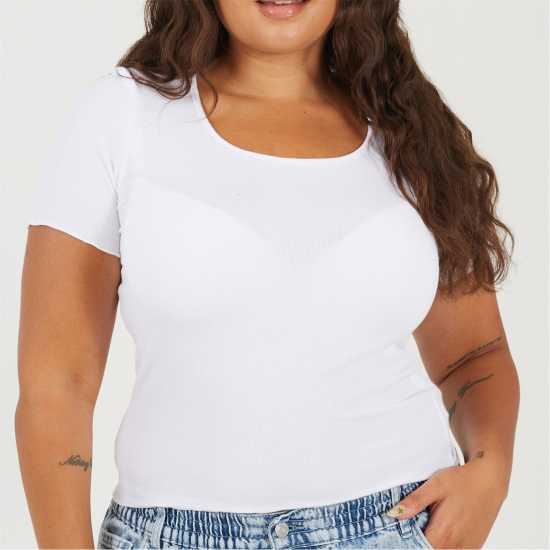 Brave Soul Ps 3/4Sl Tee Ld99 White Brave Soul Ps 3/4Sl Tee Ld99 White