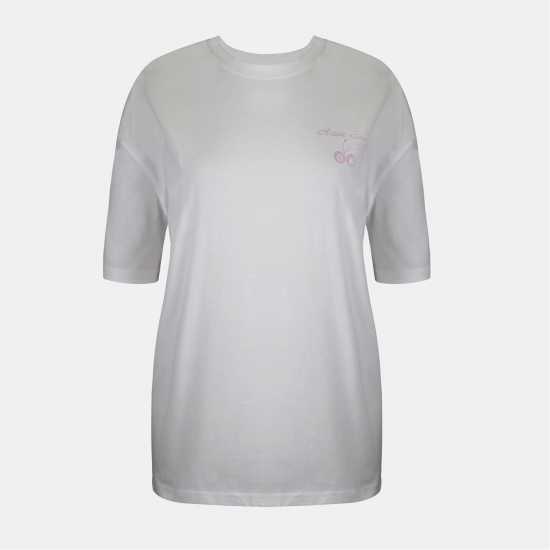 USA Pro Women's Graphic Cotton Short Sleeve Oversized T-Shirt Cherry Graphic Usa Pro Women's Graphic Cotton Short Sleeve Oversized T-Shirt Cherry Graphic