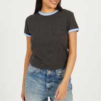 Brave Soul Shrt Slv Tee Ld99 Charcoal/Crnflw 