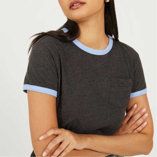 Brave Soul Shrt Slv Tee Ld99 Charcoal/Crnflw Brave Soul Shrt Slv Tee Ld99 Charcoal/Crnflw