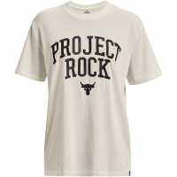 Under Armour Project Rock Heavyweight Campus T-Shirt Ivory/Black Дамски тениски и фланелки