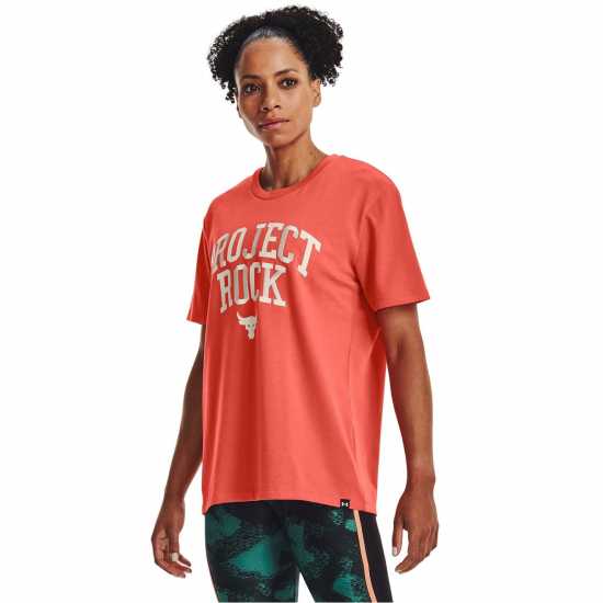 Дамски тениски и фланелки Under Armour Project Rock Heavyweight Campus T-Shirt Womens Orange Under Armour Project Rock Heavyweight Campus T-Shirt Womens Orange Дамски тениски и фланелки