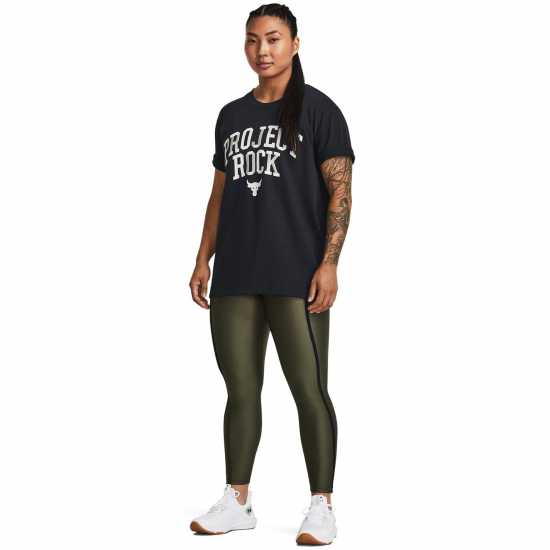 Under Armour Project Rock Heavyweight Campus T-Shirt Womens Черно Дамски тениски и фланелки
