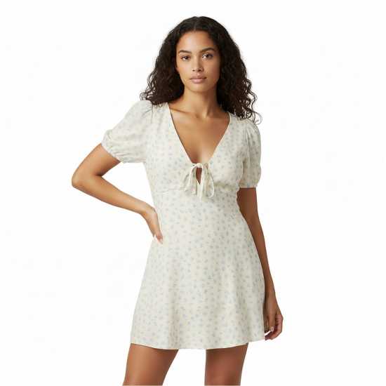 Jack Wills Women's Mini Dress White Ditsy 