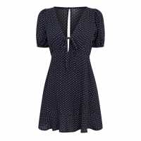 Jack Wills Women's Mini Dress Navy Polka Dot 