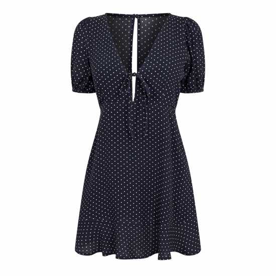 Jack Wills Women's Mini Dress Navy Polka Dot 